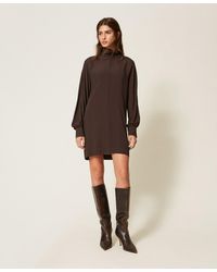 Twinset - Crêpe De Chine Short Dress - Lyst