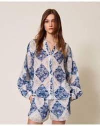 Twinset - Ramie Shirt With Floral Print - Lyst