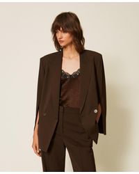 Twinset - Twill Blazer With Slits - Lyst