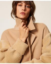 Twinset - Doubled Wool Blend Cloth Caban Coat - Lyst