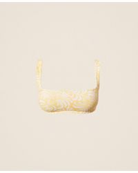 Twinset - Bandeau Bikini Top With Botanical Print - Lyst