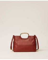 Twinset - Leather Shopper Bag With Metal Handles - Lyst