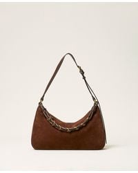 Twinset - Liliane Suede Bag With Woven Pattern - Lyst