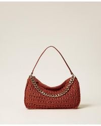 Twinset - Large Crocheted Raffia Liliane Bag - Lyst