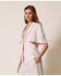 Twinset - Linen Blend Cape Jacket - Lyst
