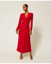 Twinset - Long Dress With Draping - Lyst