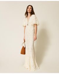 Twinset - Long Lace Dress - Lyst