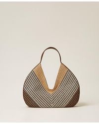 Twinset - Jacquard Raffia Hobo Bag - Lyst