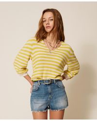 Twinset - Two-Tone Striped Seamless Jumper - Lyst