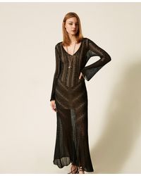 Twinset - Long Knit Dress With Lurex - Lyst