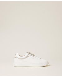 Twinset - Leather Trainers With Contrasting Inserts - Lyst