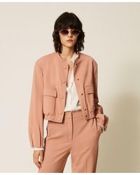 Twinset - Twill Bomber Jacket With Pockets - Lyst