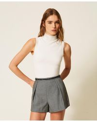 Twinset - Knitted Top With Crochet Details - Lyst