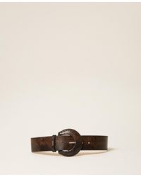Twinset - Python Print Leather Belt - Lyst