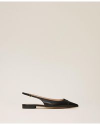 Twinset - Leather Sling Back Ballet Flats - Lyst