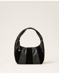 Twinset - Suede And Leather Hobo Bag - Lyst