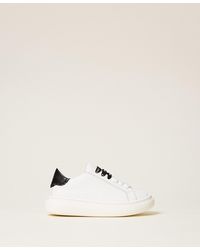 Twinset - Baby's Leather Trainers With Logo - Lyst