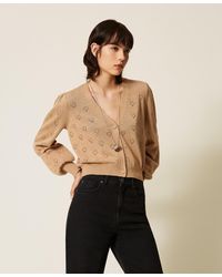 Twinset - Knit Cardigan With Heart Pattern - Lyst