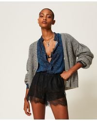 Twinset - Mohair Blend Printed Cardigan-Jumper - Lyst