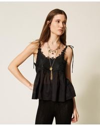 Twinset - Muslin Top With Lace - Lyst
