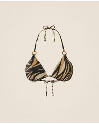 Twinset - Triangle Bikini Top With Lurex And Print - Lyst