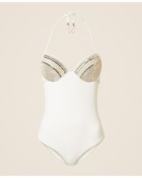 Twinset - One-Piece Push-Up Swimsuit With Sequins - Lyst
