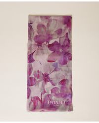 Twinset - Floral Stole With Logo - Lyst