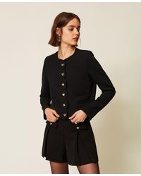 Twinset - Crêpe Jacket With Heart-Shaped Buttons - Lyst