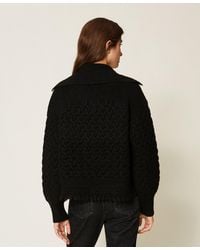 Twinset - Cable Knit And Crochet Jumper - Lyst
