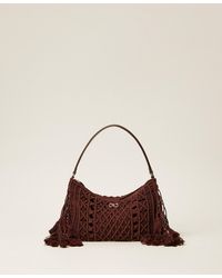 Twinset - Crochet Hobo Bag With Fringes - Lyst