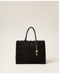 Twinset - Crochet Shopper Bag With Charms - Lyst