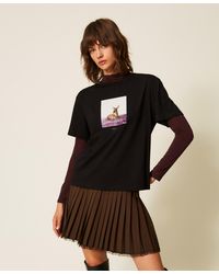 Twinset - Regular Crew Neck T-Shirt With Print - Lyst