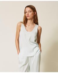 Twinset - Satin Top - Lyst
