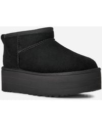 UGG - Classic Ultra Mini Platform Suede Classic Boots - Lyst