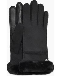 Leather Tech & Knit Cuff Gants UGG en coloris Noir | Lyst