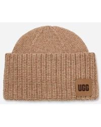 UGG - Exaggerated Cuff Beanie Wool Blend/recycled Materials Hats - Lyst