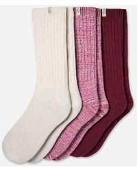 UGG - Rib Knit Slouchy Crew 3 Pack Polyester Blend/Recycled Materials - Lyst