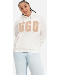 UGG - ® Rey ®fluff Logo Hoodie Fleece/recycled Materials - Lyst