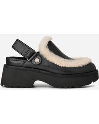 UGG - Esmee Leather Clog Sheepskin Shoes - Lyst