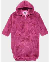 UGG Koko Oversized Faux Fur Coat - Red