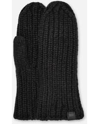 UGG - Chunky Rib Mitten Extreme Cold Weather Gloves, Acrylic/Leather/Nylon - Lyst