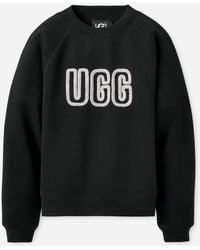 UGG - Logo Crewneck Cotton Blend Tops - Lyst