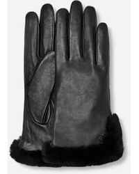 UGG - Gant avec aération en peau de mouton et cuir pour in Black, Taille M, Shearling - Lyst