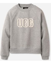 UGG - Logo Crewneck Cotton Blend Tops - Lyst