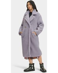 UGG Women's Gertrude Long Teddy Coat Gertrude Long Teddy Coat - Purple