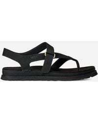 UGG - Goldengaze Toe Post Leather Sandals - Lyst