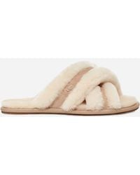 UGG - Chausson Scuffita pour femme | UE in Beige, Taille 37, Cuir - Lyst