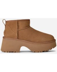 UGG - Classic Ultra Mini New Heights Suede Classic Boots - Lyst