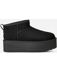 UGG - Classic Ultra Mini Platform Suede Classic Boots - Lyst