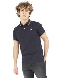 Superdry Organic Cotton Short Sleeve Tipped Polo Shirt - Blue